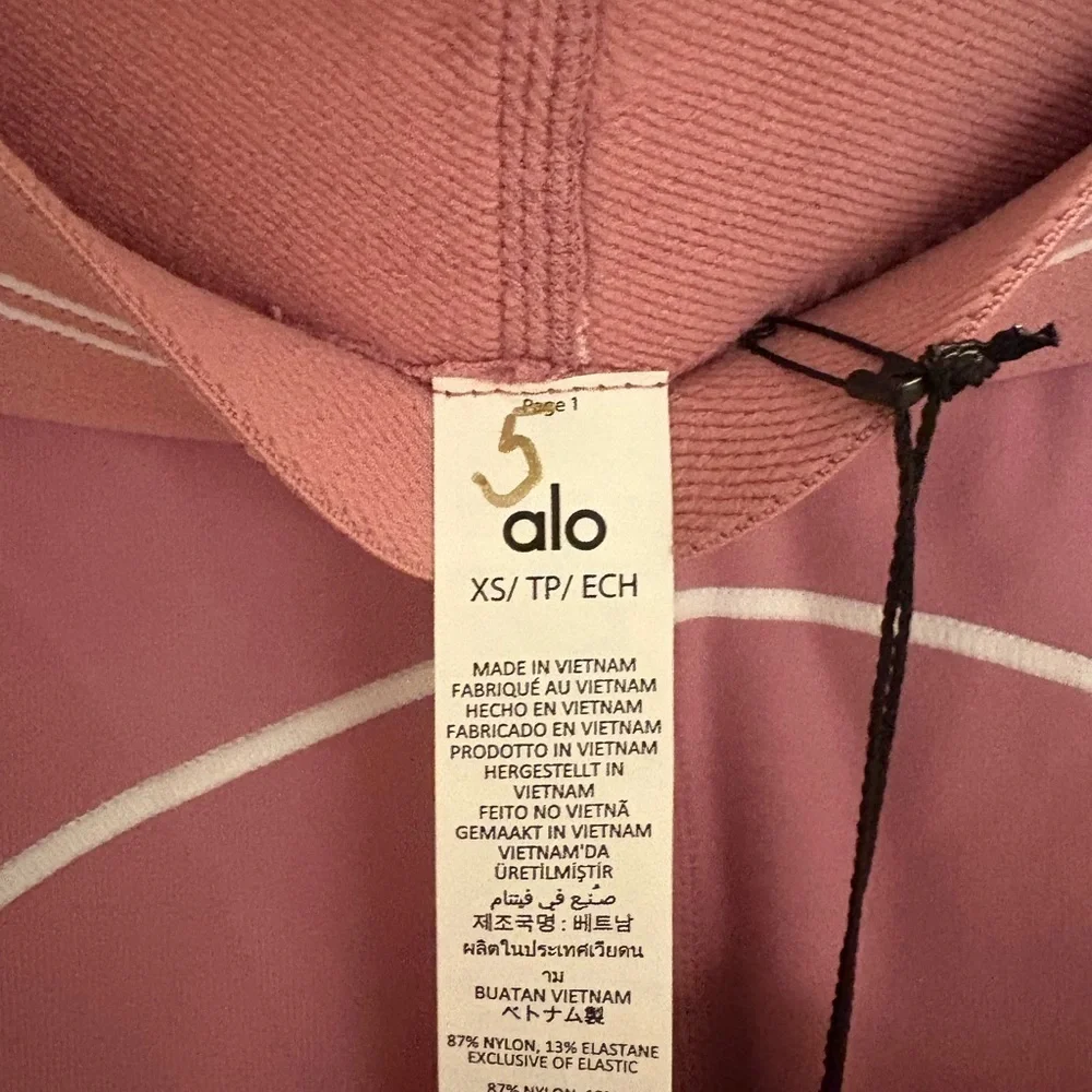 ALO Yoga Airbrush High-Waist Heart Throb Legging XS Pink Wild Rose/White NWT